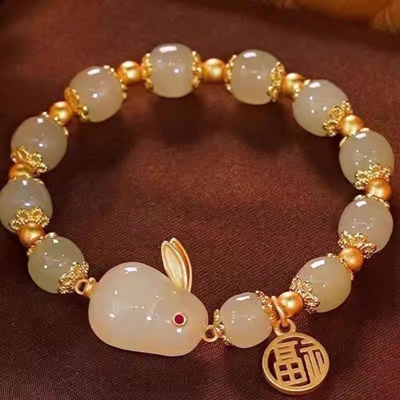 

Jade Rabbit Bracelet Birthday Year Women s Niche Design Student Bracelet Girlfriend Antique Bracelet
