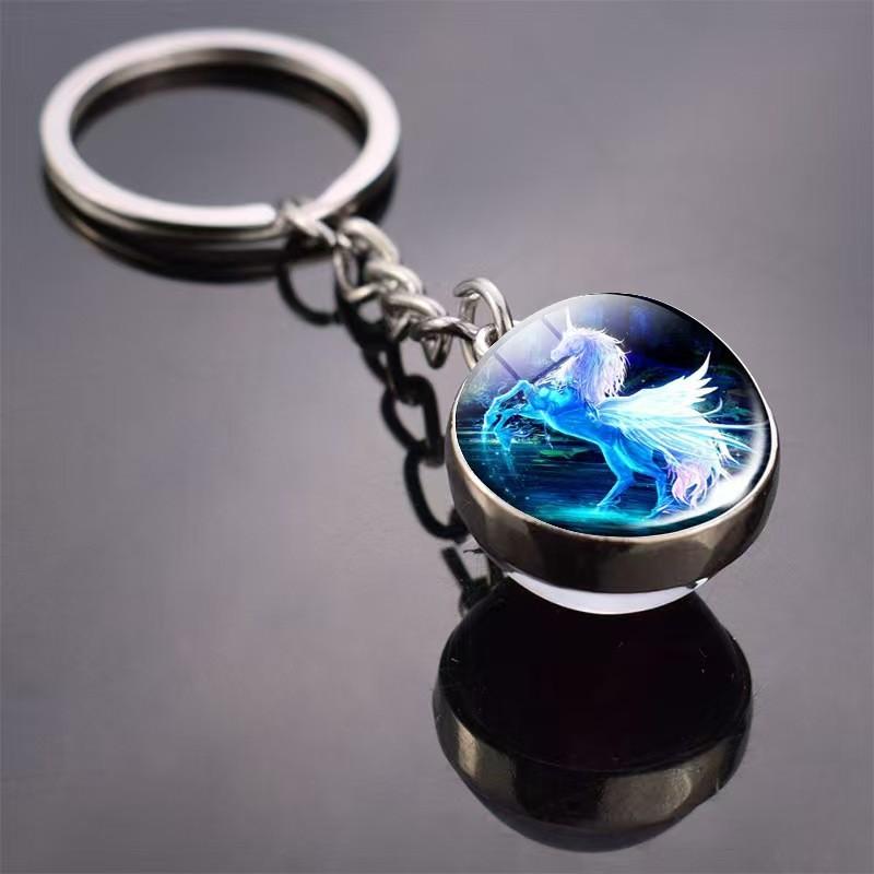 

Unicorn Pendant Necklace With Zinc Alloy Round Glass Charm For Elegant Jewelry 12