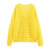 Zbzr Spring New Women clothes Western Style Yellow Hollow out Knit cardigan Niche Sweet Casual Sweater Outerwear