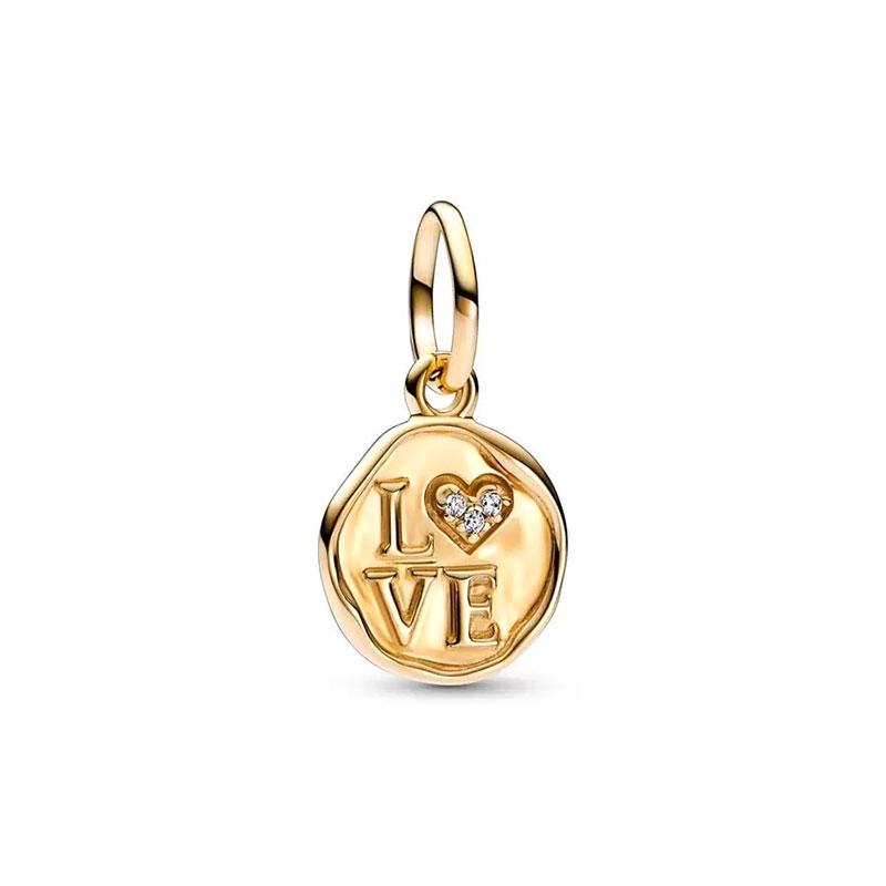14k Gold Plated S925 Silver Love Letter Envelope Dangle Charm  Bead Fit Original Bracelets Women Jewelry Gift DIY