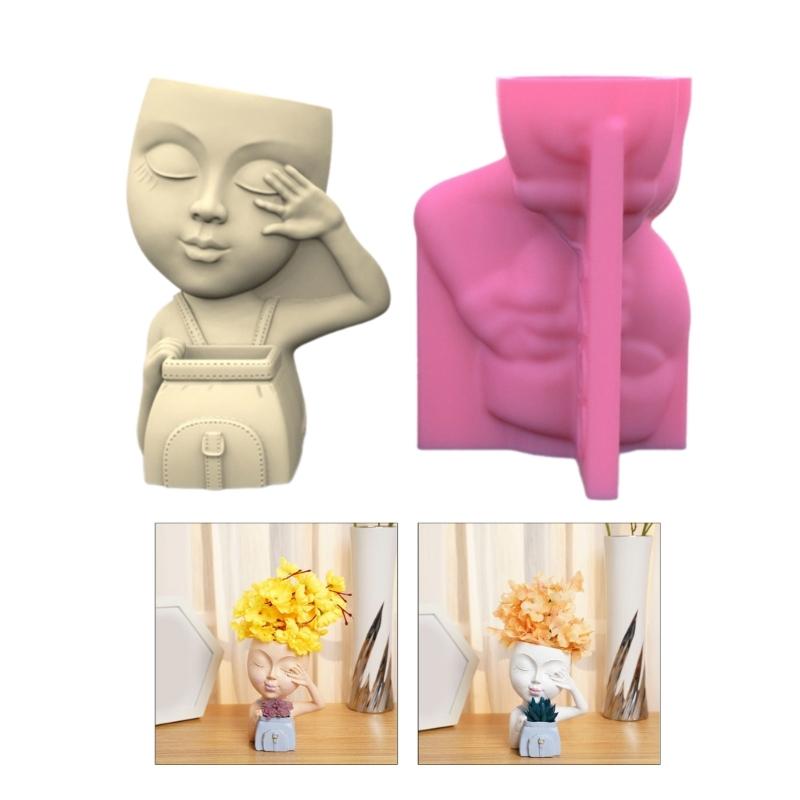 Girl Mold Silicone DIY Vase Mold Succulent Vase Mold Silicone Pencil Holder Mold