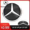 Bilklistremerke For Mercedes Benz Krom Sølv Og Glanset Svart Frontgrill Speil Emblem 3D Stil Stjerne Emblemer Passer For Mercedes Ben