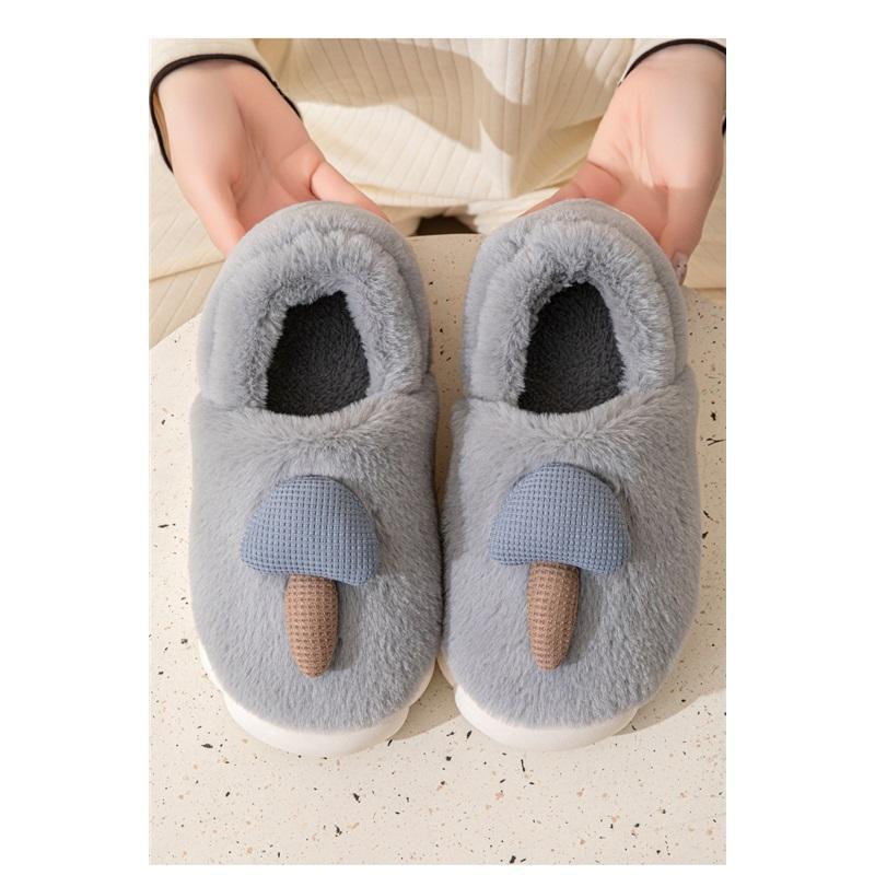 Couple's Autumn And Winter Thick Indoor Home Mushroom Cotton Slippers