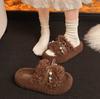 2025 Winter Woman Slippers Plush Interior Anti Slip Sole Thick Bottom Fashion Warm Flip-flops Use Indoor Outdoor Pantuflas Mujer