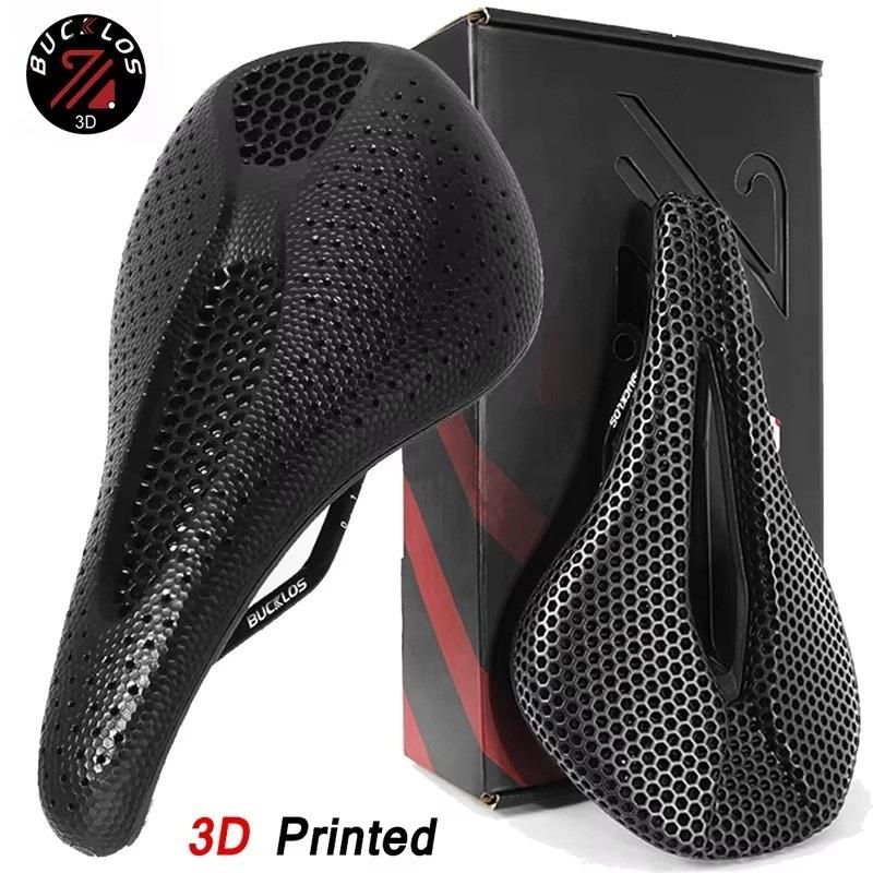 BUCKLOS Bicycle Saddle 3D Printed Carbon Fiber Road Bike Seat Cushion Breathable Ultralight Cycling Seats Cycling Accessories