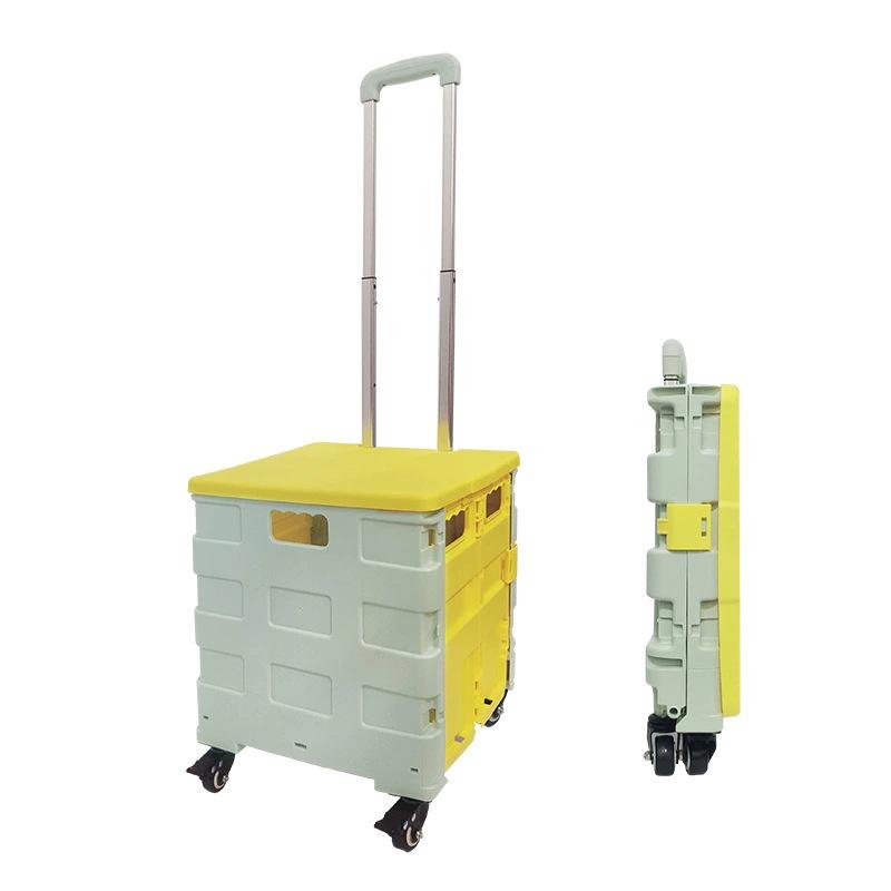 Four-Wheel Folding Portable Shopping Trolley for Vegetables