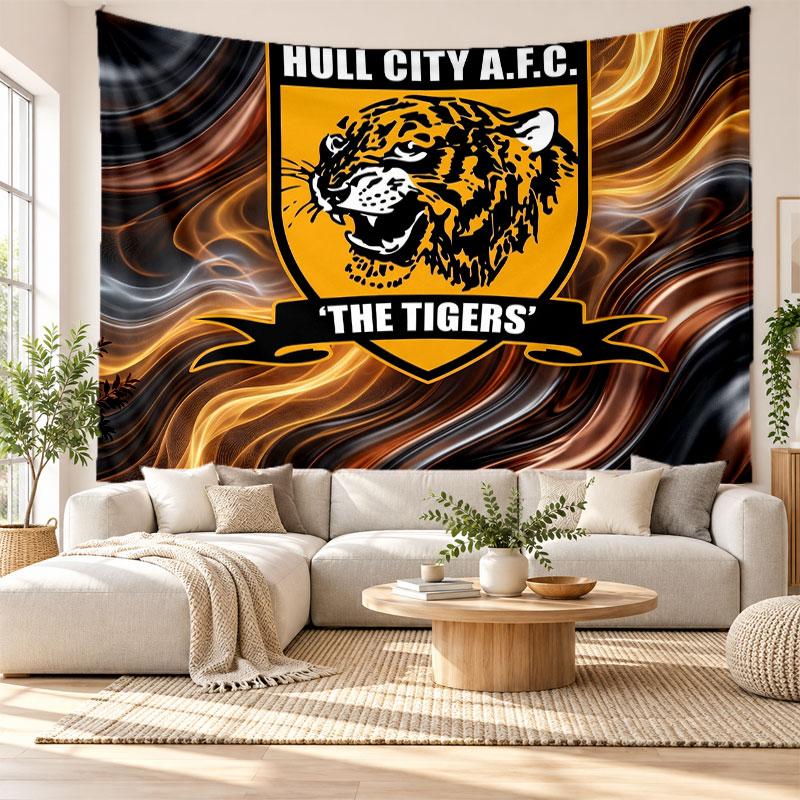 Hull City Football Wall Tapestry, Soft Fabric Wall Hanging, Decorative Backdrop For Bedroom Home Wall Art
