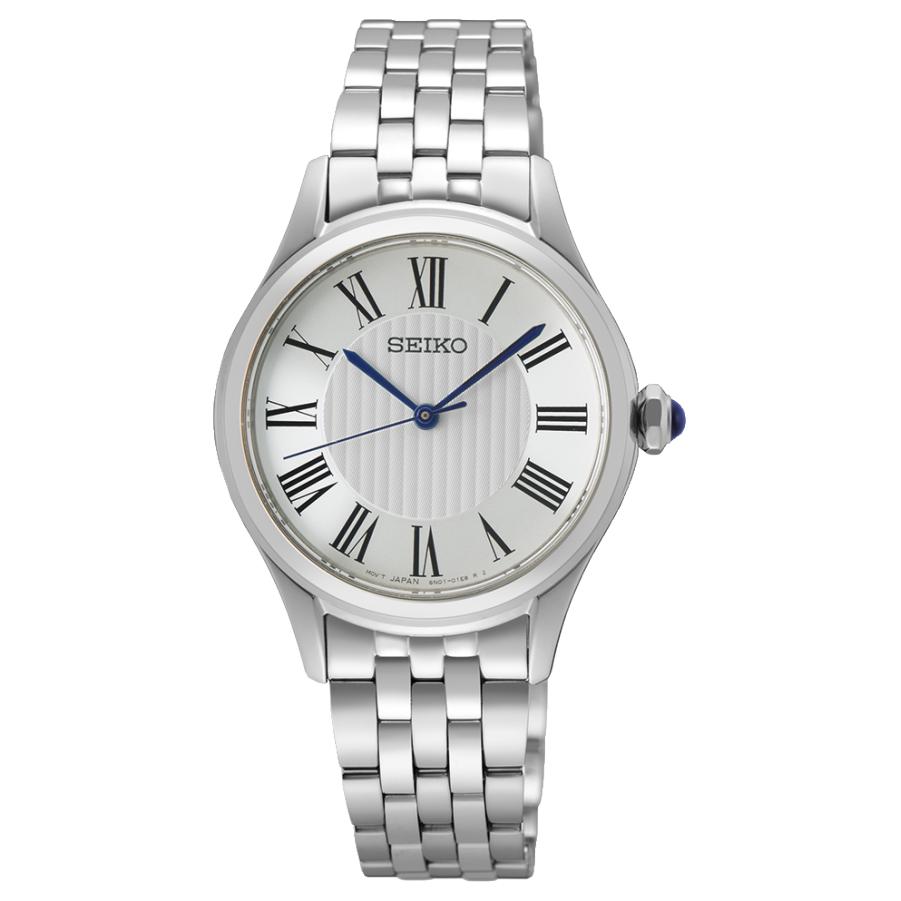 SEIKO Quartz Movement Stainless Steel Strap Watch 29.6mm Women s Watch White Dial SUR609P1 White Dial