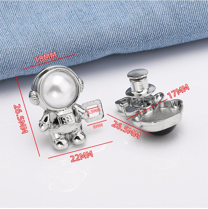1 Paar verstellbare Taillenschnallen Astronaut Raumfahrer Metall Taillenstraffer Druckknopf für Hosen Jeans Hosen Röcke Versteller