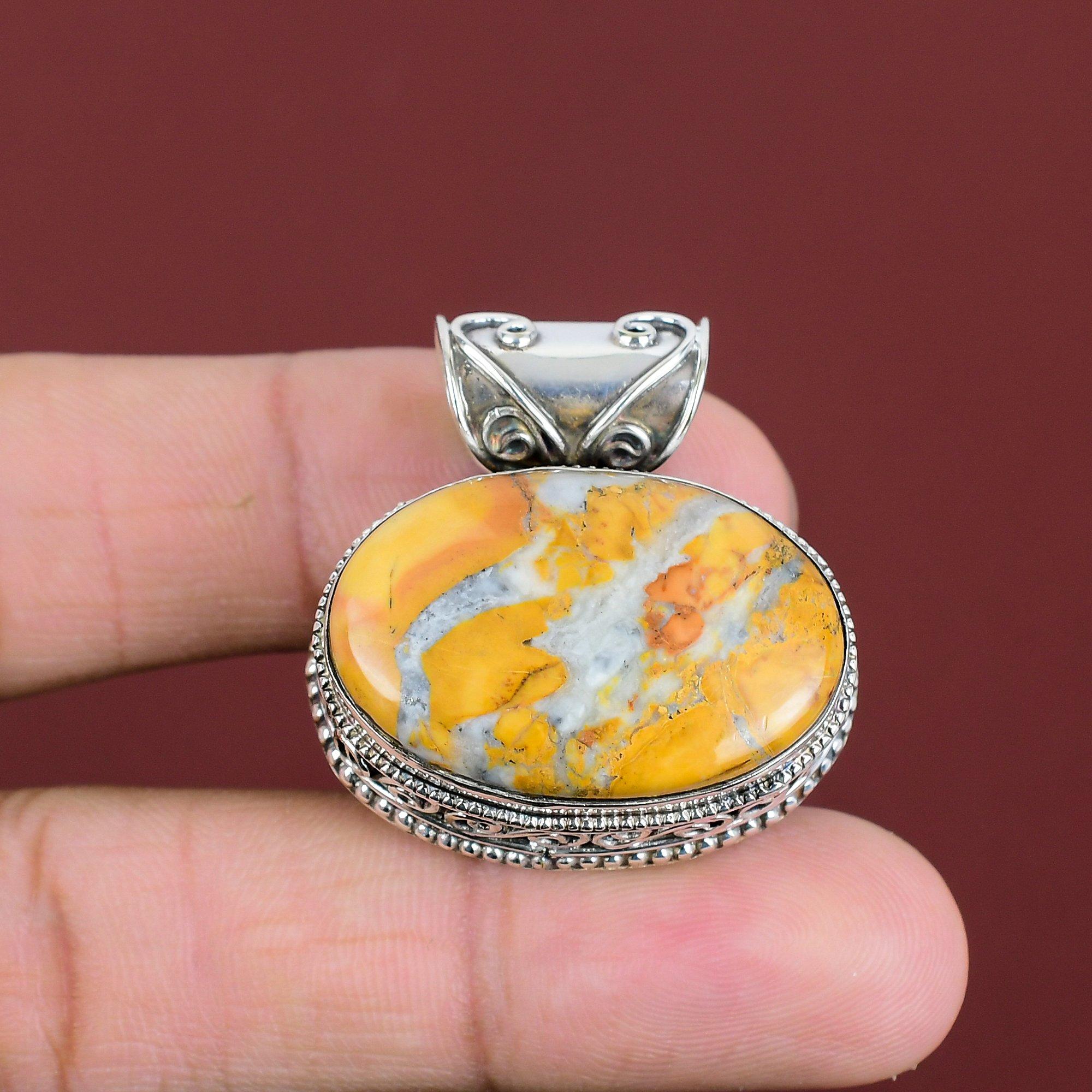 Maligano Jasper Pendant Gemstone Vintage Pendant Antique Jewelry 925 Sterling Silver Pendant Handmade Maligano Jasper Jewelry Gifts For Him