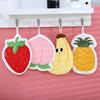 Cute fruit hand towel, coral fleece thickened and soft to absorb water without shedding hair, hanging cartoon hand towel