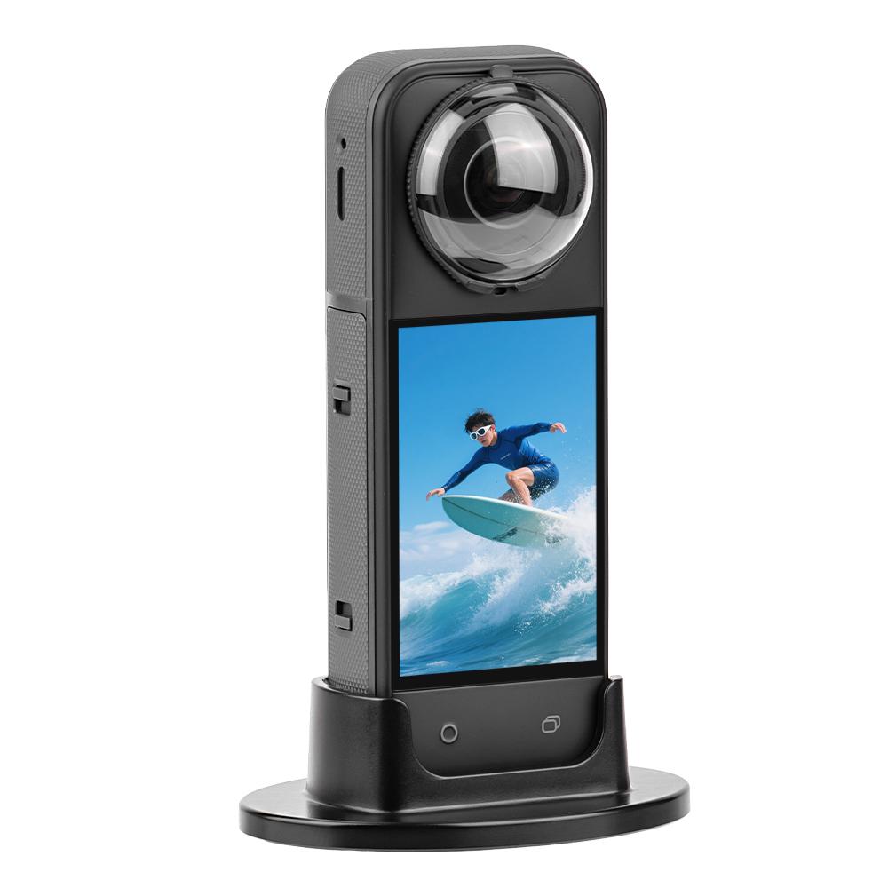 FLYMILE For Insta360 X5 Action Camera Anti Slip Plastic Base Portable Stand for Upright Charging