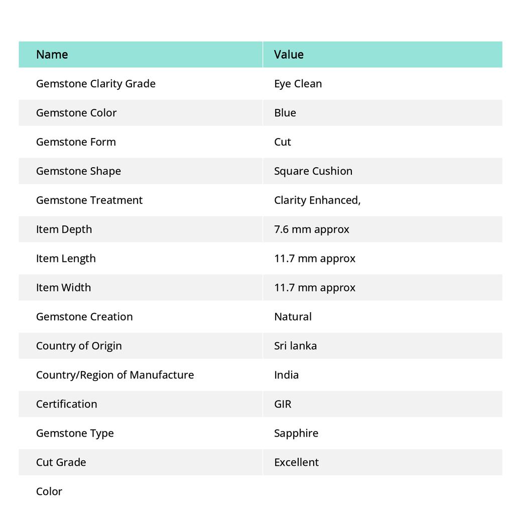 Square Cushion Cut Blue Natural SAPPHIRE 20 Ct Loose Gemstone Pair CERTIFIED A-5182