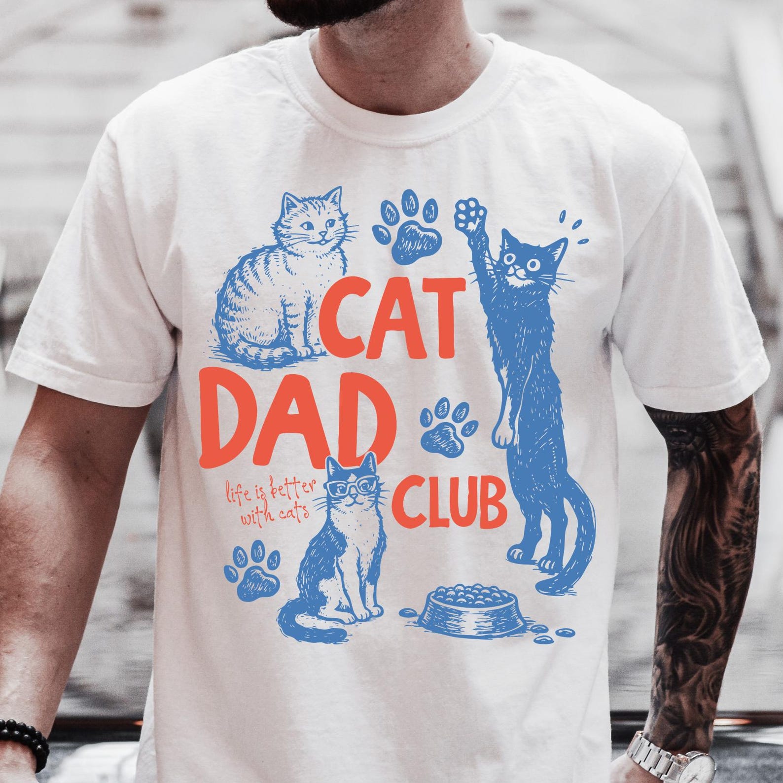 Cat Dad Club Comfort Colors® T-Shirt, Cat Dad Shirt, Cat Lover Gift, Funny CaT-Shirt, Cat Owner Tee, Funny Cat Dad Tee, Pet Lover Shirt M