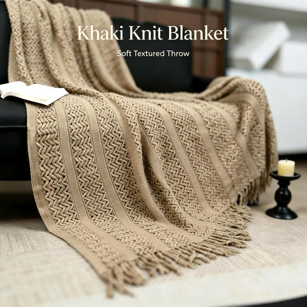 Manta de Tricô Estilo Boêmio, Capa de Sofá com Decoração de Franjas, Caminho de Cama Estilo Nórdico, Manta de Sesta