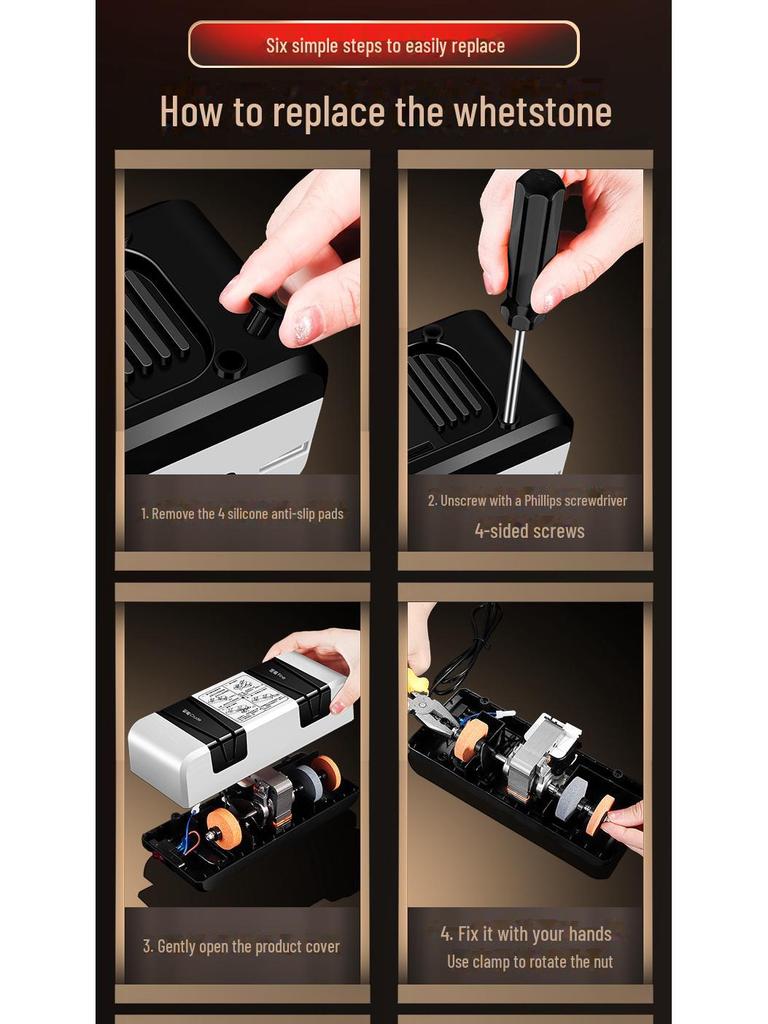 Four-in-One Automatic Electric Knife Sharpener for Diamond and Jade