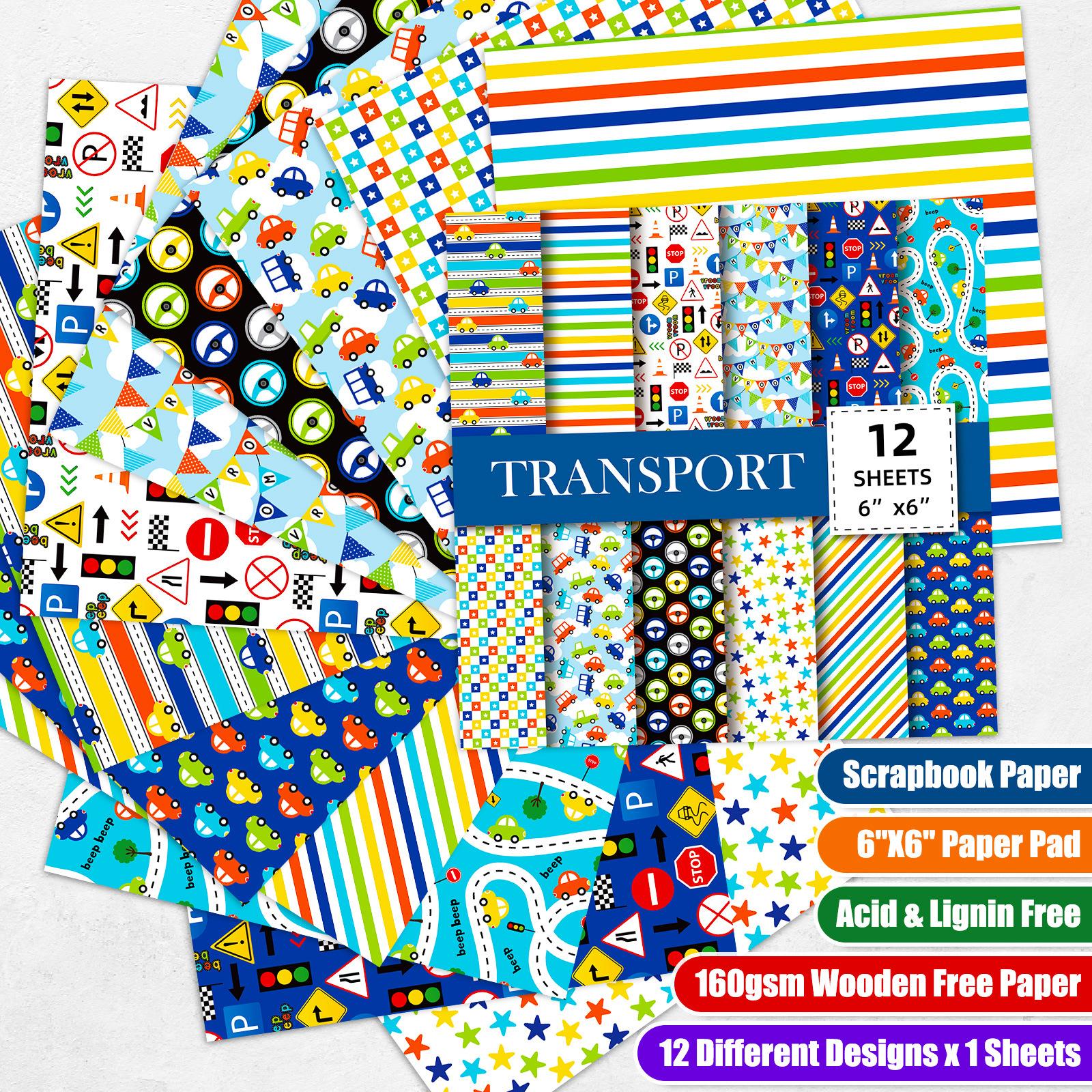 

12 Packs Blue Stripes Cute Wind Material Paper Diy Hand Account Background Paper
