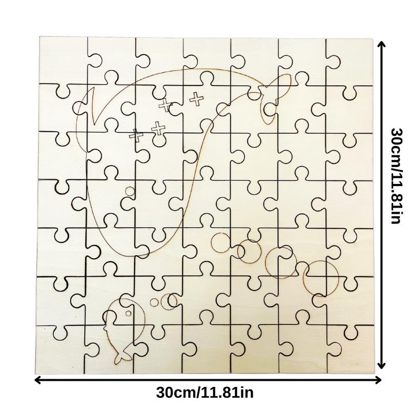 Eco-Friendly Children's Poplar Wood DIY Puzzle Toy - Educational & Decorative Pattern