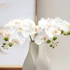 Flores de Orquídeas Artificiales Real Touch Flores Artificiales de Seda Falsa Flor Phalaenopsis Artificial con 5 Cabezas Florales para Decoración Interior del Hogar Mesa de Oficina