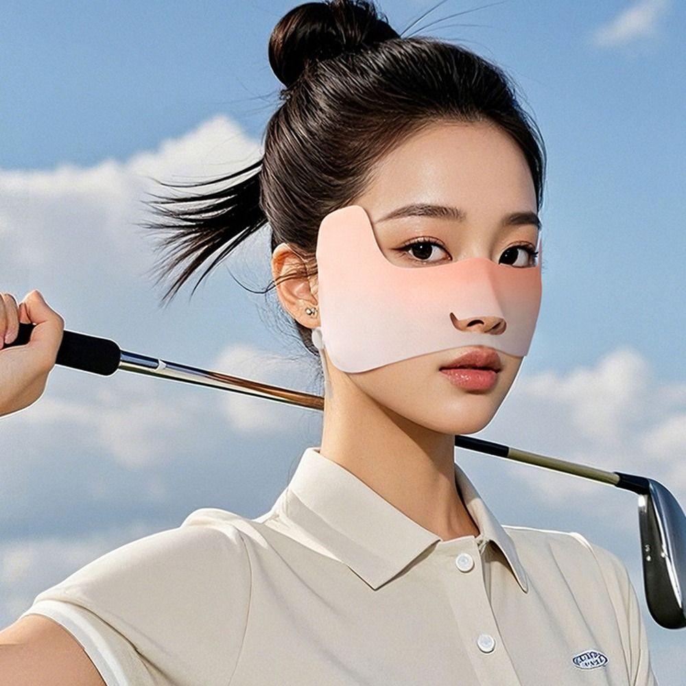 Nylon Ice Silk Sunscreen Mask Thin Face Gini Mask Elastic Summer Face Cover  Fishing