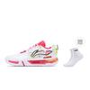 Li Ning Saga 3pro Cushioning Slip Resistant Abrasion Resistant Low Top Badminton Shoes Unisex White Yellow AYAV001-5