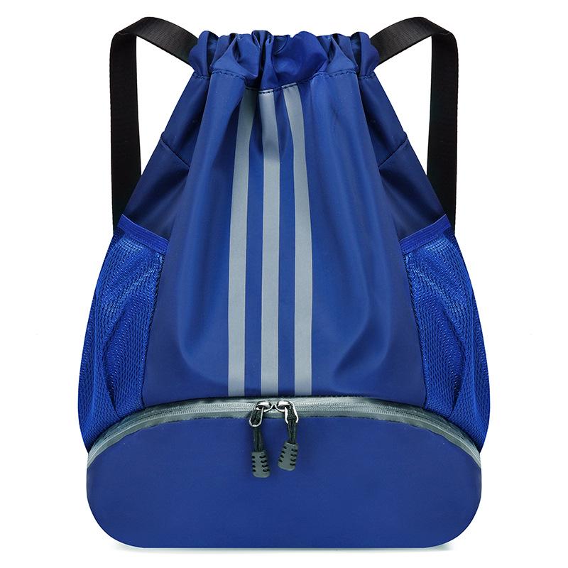 Lightweight Water-Repellent Striped Nylon Drawstring Bag - Spring Outdoor Sports & Gym Backpack
