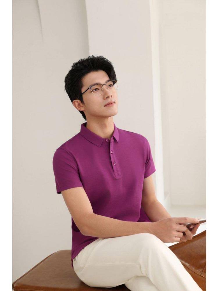 Solid Color T-Shirt Summer Women's and Men's Lapel Short Sleeve YG-258/256