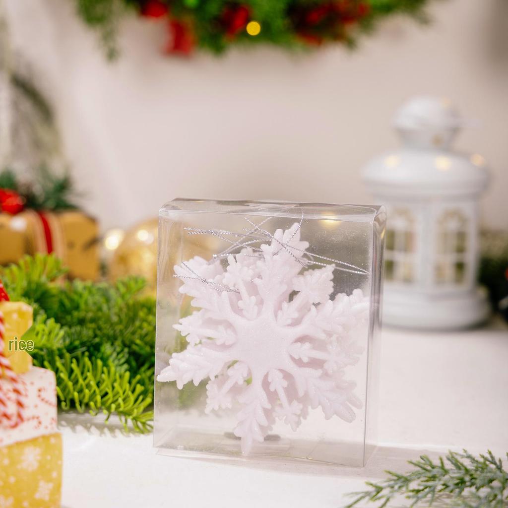 Haobei Gold-Plated Glitter Snowflake Ornaments - Colorful 3D Christmas Tree Decorations