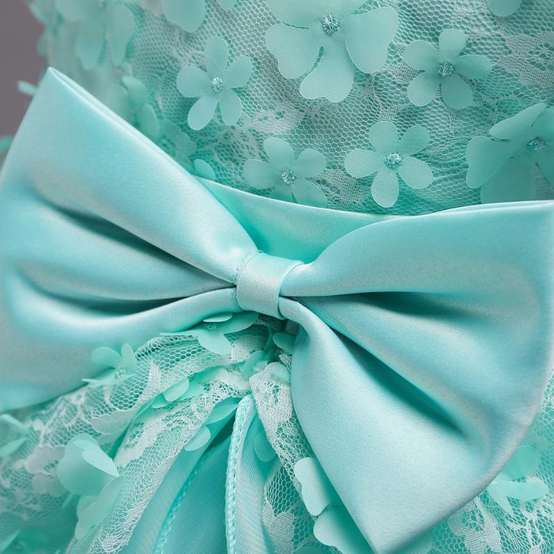 Little Girl Princess Wedding Gown Flower Girl Embroidered Long Dress