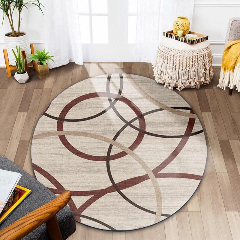 

Круглый ковер для гостиной в скандинавском стиле, прикроватный коврик для спальни, туалетный столик, компьютерное кресло, напольный коврик diameter 60CM