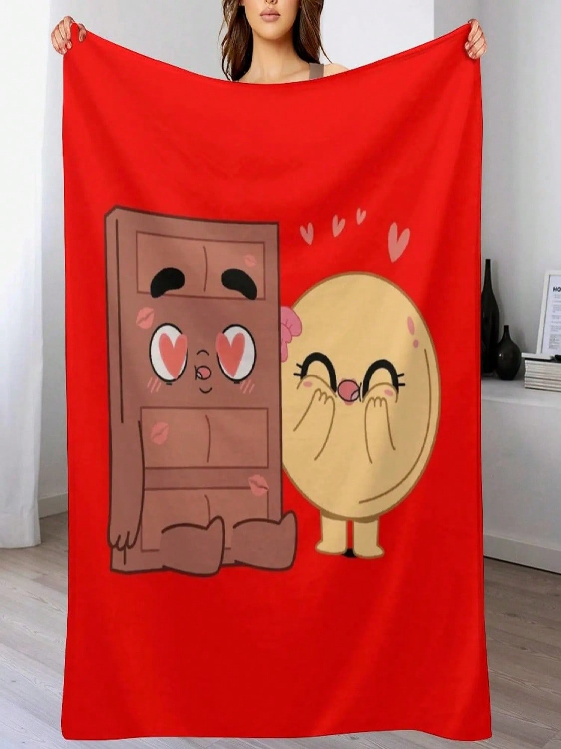 Choco And Pancake Couples Love Throw Blanket Personalized Gift For Babies Sleeping Bag For Winter Blankets 75X95CM