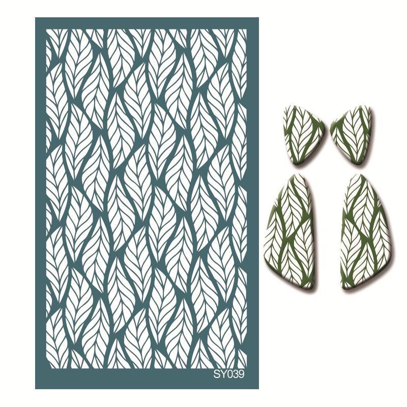 Polymer Clay Silk Screen Stencils Reusable Silkscreen Print Kit for Printing Clay Stamps Jewelry Earrings Decoration Template