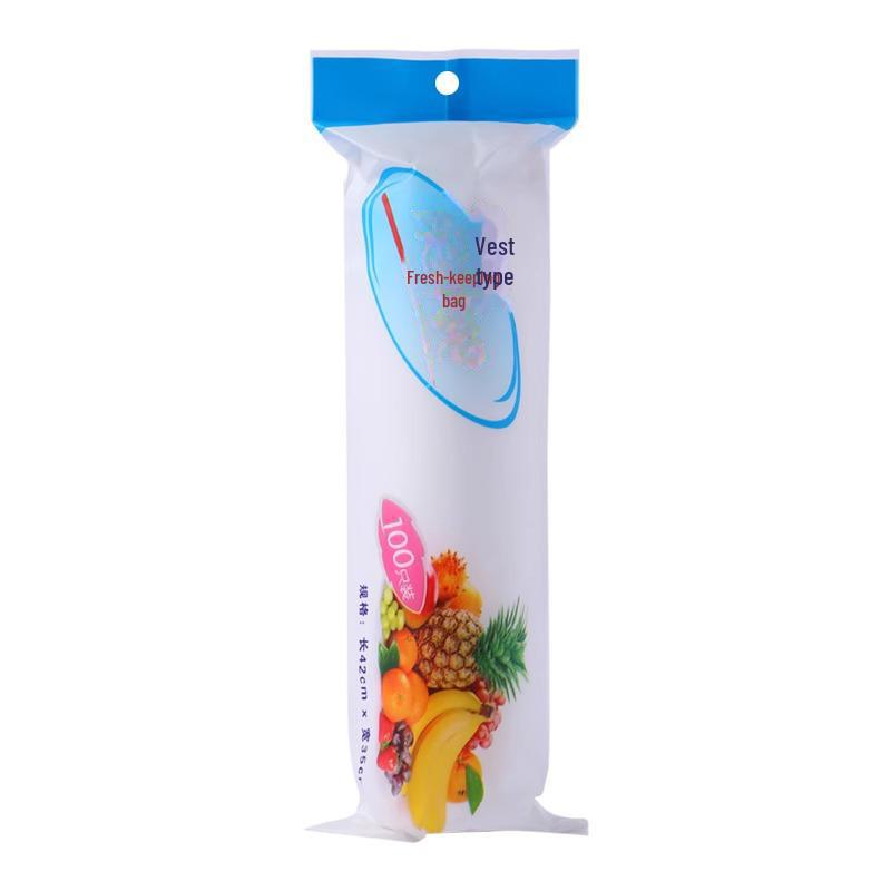 Household Vest-Style Plastic Fresh-Keeping Bags - Disposable and Reusable In Various Sizes for Kitchen and Refrigerator Food Storage