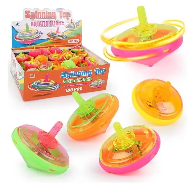 5-balenie LED rozsvietiacich blikajúcich mini vláčikov s gyroskopom, viacfarebných, novinka pre deti, hromadné točiace hračky, darčeky, drobnosti na párty