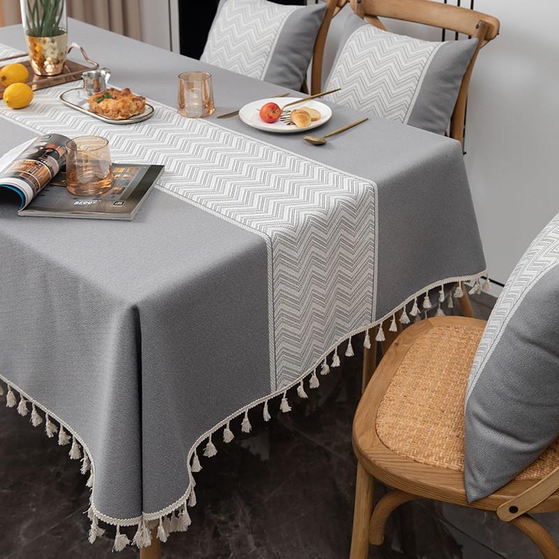 Nordic Modern Minimalist Jacquard Tablecloth Ins Style Fabric Dining Table Cloth Luxury Rectangular Cover