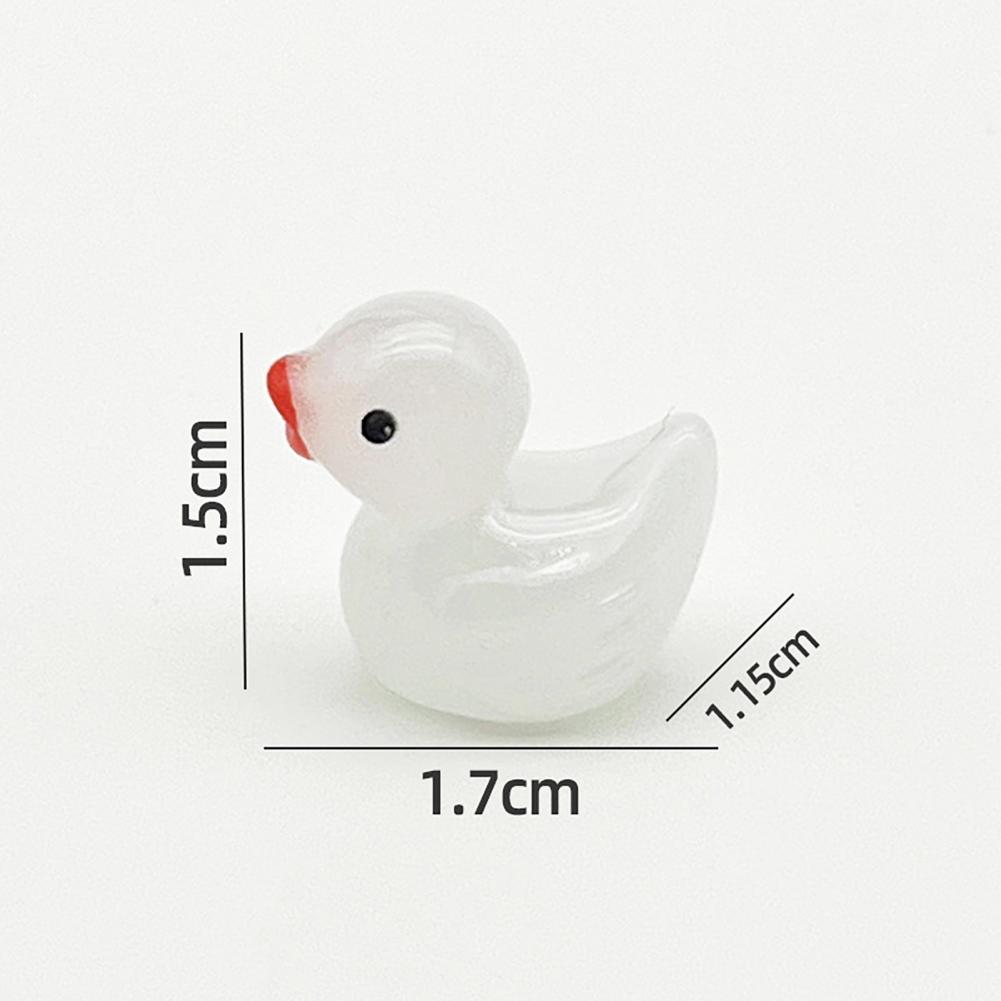 10/20/30/40/50/100Pcs Mini Duck Figurine Resin Luminous Microlandscape Miniature Duck Figurines Fairy Garden Accessories