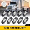 10x White LED Oval Side Marker Lights Truck Trailer Clearance Waterproof