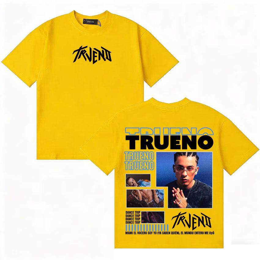 Rapper Trueno DANCE TRIP Tour Merch Tshirt Unisexs Women Fashion Short Sleeve Tee Shirts Y2K Cotton Casual Loose Teenagers Tshirts