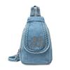 Zaino Borsa a Tracolla da Donna Borsa da Petto Multiuso Zaino in Denim All-match
