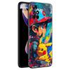 Cute P-Pikachu Black Silicone Phone Case For Xiaomi Redmi Note 9 10 11 11S 11T 12 13 Pro 5G Plus 9S 10S 12S