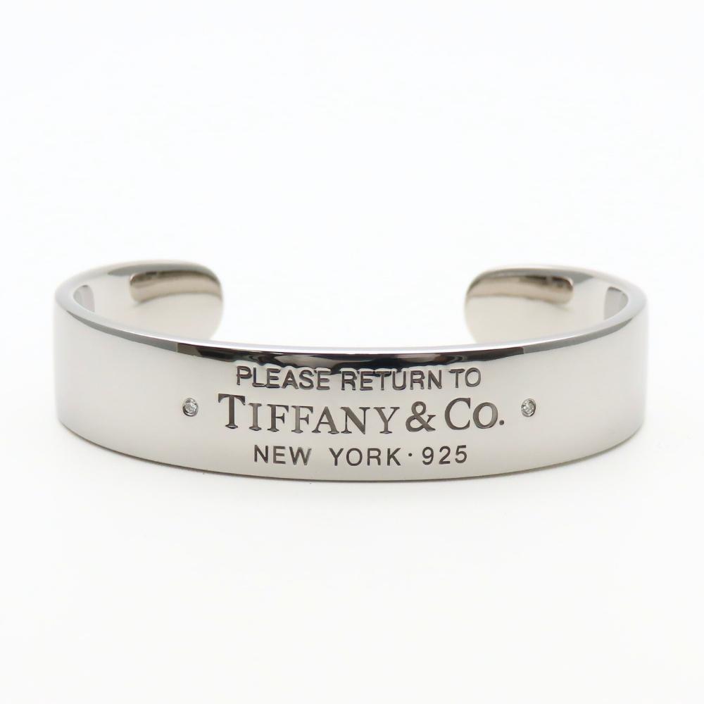 Used TIFFANY&Co. bracelet Narrow cuff Return to Silver925/diamond 31.7g Silver 2PD