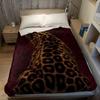 Gilded Leopard Flannel Blanket Warm Soft Halloween Christmas Couch Warm Cozy Decorative Decor Gift for All Season