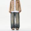 Spring and Autumn New American Retro Washed Jeans Men's Loose Straight Wide Legs
