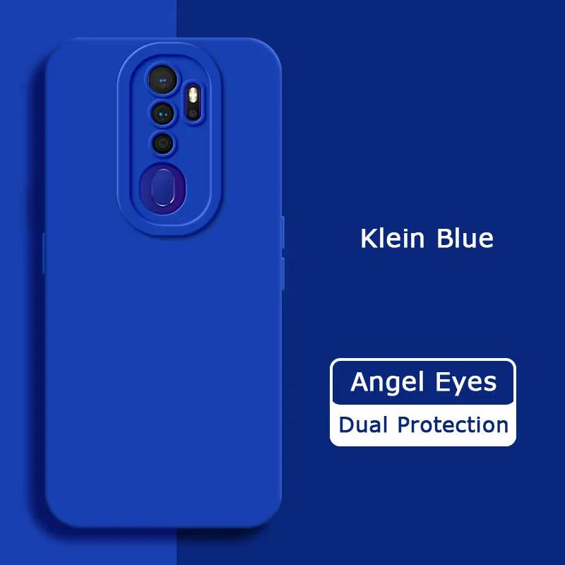 Angel Eyes Square Liquid Silicone Phone Case for OPPO A5 A9 2020 A11 A11X Camera Protective Soft Shockproof Back Cover Armor Bag