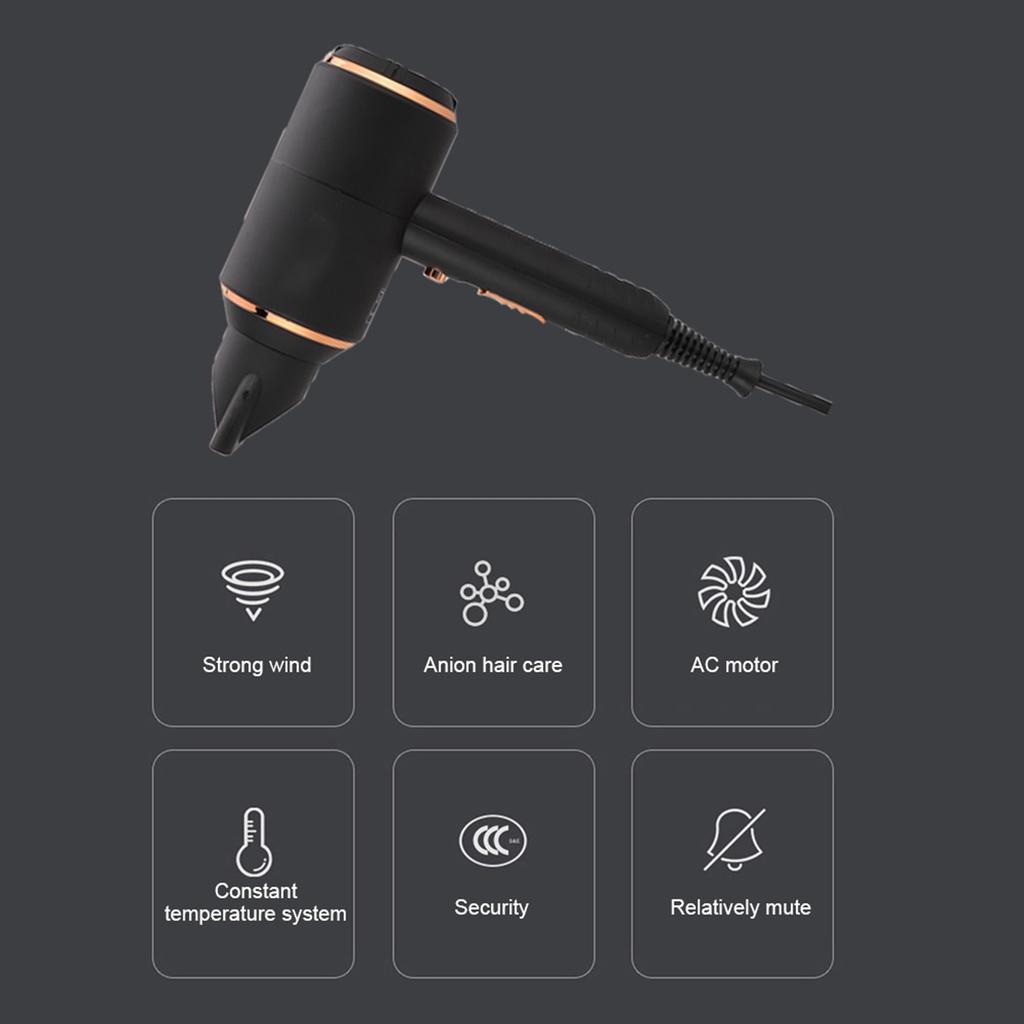 Negative Ion Electric Hair Dryer Strong Power Adjustable Blow Dryer