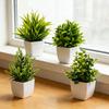 4 Stück Mini künstliche grüne Topfpflanzen, kleine Fake-Pflanzen mit Topf für Zuhause, Büro, Indoor, Tisch, Regal, Bauernhaus, Badezimmer Dekoration