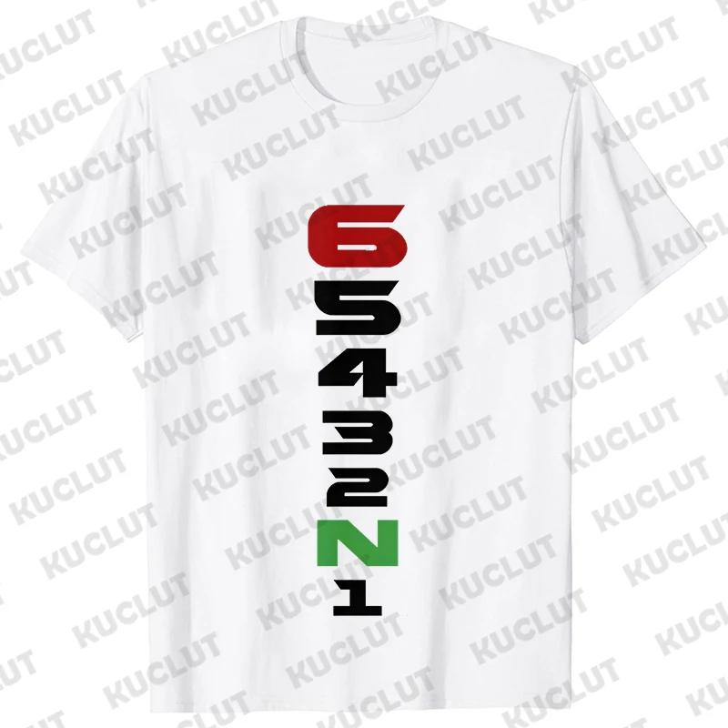 Casual Men T-Shirt Short Sleeve T-Shirt 1N23456 Motorcycle Gear Shift Heartbeat Biker Print Tops Men Clothing Fashion T-Shirt