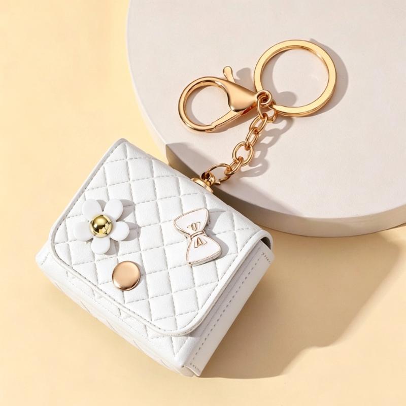 Mini PU Earphone Bag Keychain Durable Water-resistant Portable Pouch for Lipstick  Daily Use Bag Pendant