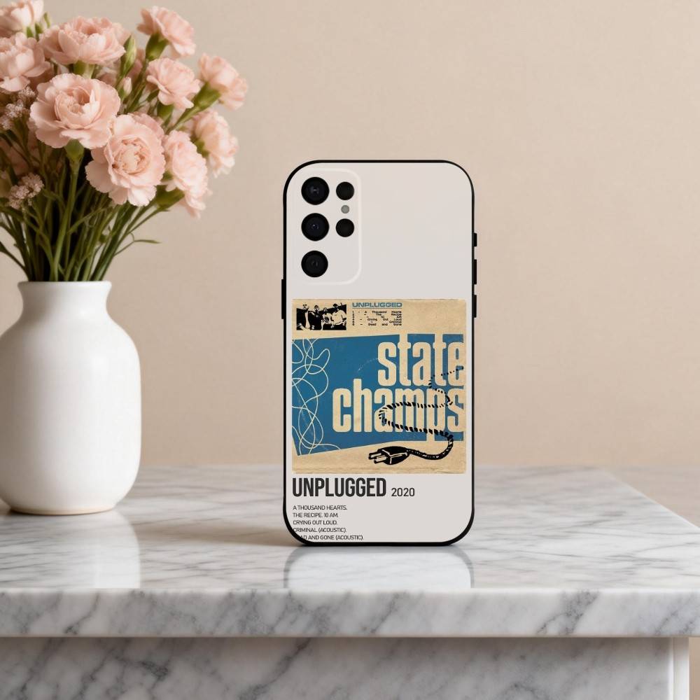 Rock S-State C-Champs Band Phone Case For Samsung S25,24,23,22,30,21,10,9,Ultra,Plus,Lite,FE,4,5 G Soft Black Case