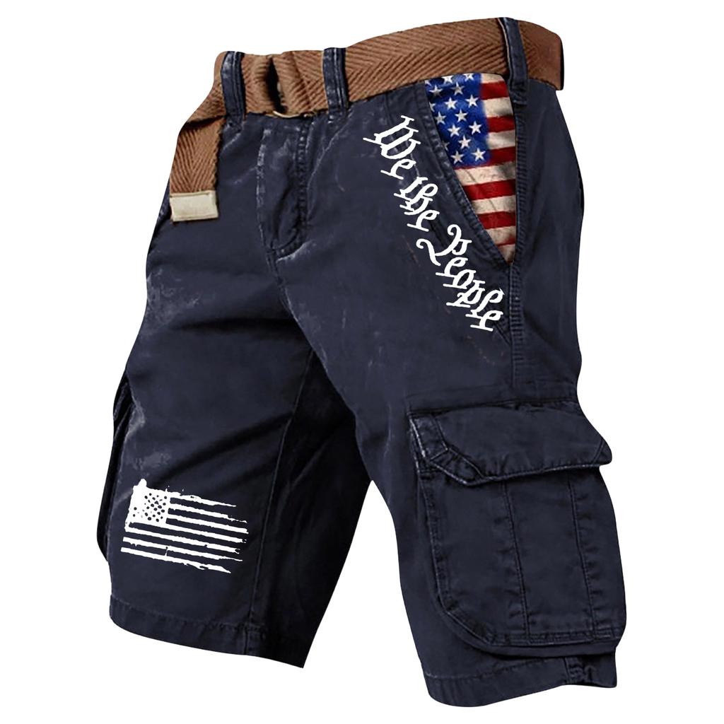 Men's Summer Printed Outdoor Shorts Men's Loose Multi-Pocket Shorts